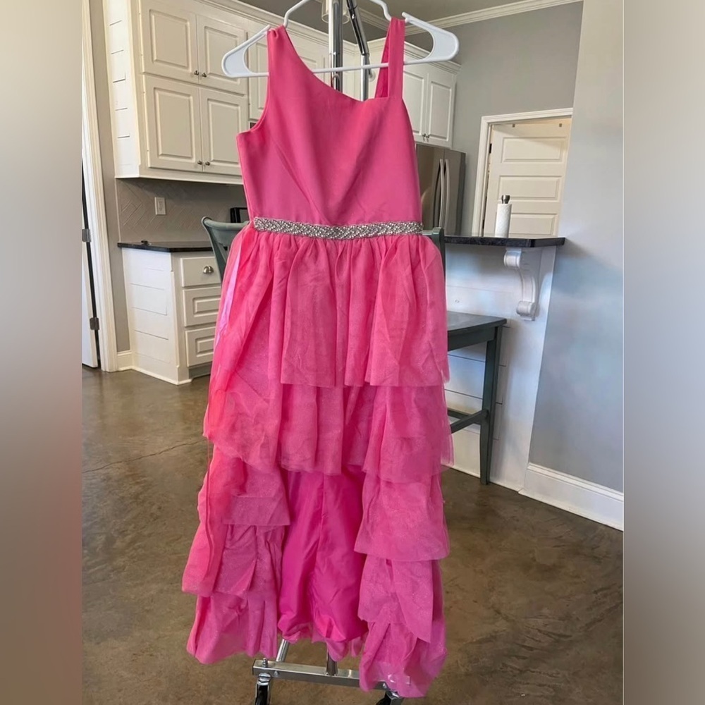 Rare Editions Pink Layered Formal Dress